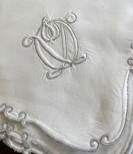 Vintage Constance Leiter Madeira Hand Embroidered White Linen Napkins  YY051 picture