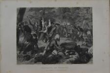 Antique Revolutionary War Massacre of Wyoming Original 1870's Engraving Art picture
