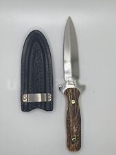 Custom Western Boot Knife 777 With Sheath & With A Stag Handle New picture