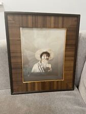 Vintage Framed Asian Signed Silk Embroidery Man with Beard in Hat picture