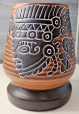 Vintage Unique Bodegas Oaxaca Barro Terra Cotta Pottery Vase Made in Mexico picture