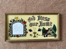 Vintage 1940s/50s God Bless Our Home Picture/Photo Frame 16.5x8.5 picture