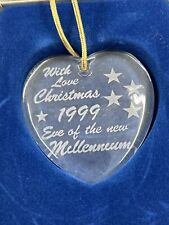 Mikasa 1999 Eve Of The New Millennium Crystal Christmas Ornament Original Case picture