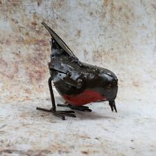 Robin Red Breast Pecking Metal Bird Inside Or Outside Ornament British Bird  picture