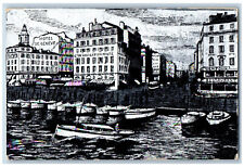 Marseille Bouches-du-Rhône France Postcard Dock Belgians and the Canebière c1910 picture