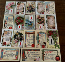 Lot of 18 Antique New Year Postcards ALL RAPHAEL TUCK BIRDS Flowers~900's~h964 picture