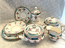 7 pc. Vintage Minton Persian Rose. Very old. Three lids. Teapot, creamer, picture
