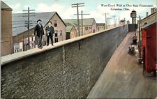 OHIO STATE PRISON antique picture postcard COLUMBUS OH c1910 west guard wall A3 picture