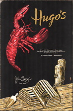 1980s HUGO'S SEAFOOD vintage restaurant menu COHASSET HARBOR, MASSACHUSETTS picture