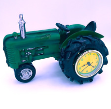 Vintage Farmer green style farm Tractor resin office shelf desk Clock 5.5