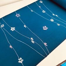 Blue Petal Hama Silk Bolt UnUsed BY THE YARD Japanese Kimono Fabric BS51 picture