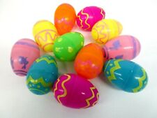 Set of 11 Larger Size Decorated Plastic Easter Eggs Treat Containers Egg Hunt  picture