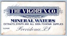 1890's PROVIDENCE RI VIGOREX CO MINERAL WATERS EXTRACTS SYRUPS SODA FOUNTAIN SUP picture