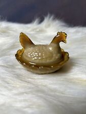 Chicken On Nest . Two Tones, Caramel In Color.2.5 Inches. Excellent Condition. picture