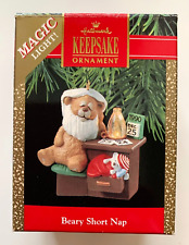 Hallmark 1990 BEARY SHORT NAP  Magic Lighted Ornament picture