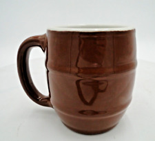 Vintage 536 Hall Pottery Dark Brown Barrel Mug Coffee Cup  USA  picture