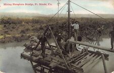 FL - 1913 RARE FLORIDA Mining Phosphate Dredge at Fort Meade, FLA - Polk County picture