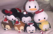 Rare Disney Christmas 8 pc Tsum Tsum Mini 3.5” Plush Set Mickey Minnie & Friends picture