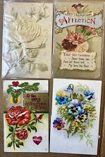 Vintage Flower Postcards Lot Of 4. Carnation. Rose. Early 1900s picture