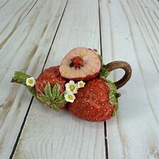 Vintage Strawberry MINIATURE TEAPOT Resin picture