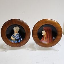 Vtg 2 Small Hand Painted Plates Bowls Wall Art Italy Fabiola Figlio de Carlo I picture