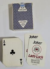 VTG Lady Luck Casino Las Vegas Playing Cards Hoyle Blue Poker Size Nevada Finish picture