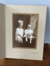 ANTIQUE 1917 PHOTOGRAPH OF 2 YOUNG CHILDREN IN CARDBOARD FOLDER~SOL YOUNG STUDIO picture