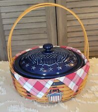 Vintage Longaberger 2002 All American Casserole Pie Basket Patriotic Set  picture