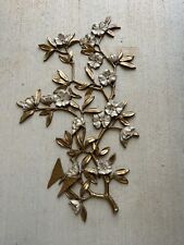 Large 1962 MCM 37” SYROCO Wall Hanging DOGWOOD FLOWERS & BUTTERFLY Art Sculpture picture