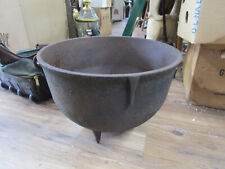 Large Antique Cast Iron Wash Pot Cauldron w/ Gate Mark, Marked 12 A 12 1/2