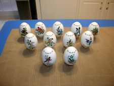 11 Danbury Mint Porcelain Songbird Eggs by Roger Tory Peterson w/stands picture