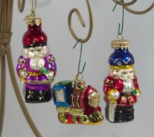 Lot of 3 Small Blown Glass Christmas Ornament 3.5