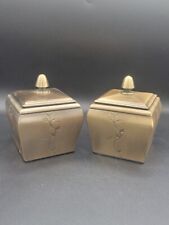Set of 2 Thomas O’Brien Modern Trinket Box Brushed Bronze with Lid 4.5