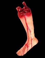 Realistic Life Size LEFT Bloody GORY SEVERED LEG Body Part Halloween Horror Prop picture