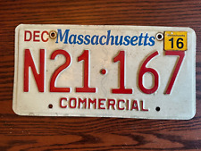 2016 Commercial Massachusetts License Plate N21 167 MA USA Authentic December picture