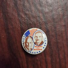 Thomas Dewey Warren 1948 campaign pin button political picture
