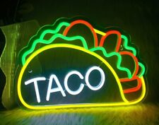 Tacos Shaped Neon LED Wall Decor Mexican Pizzeria Kitchen Restaurant Bar Decorat picture