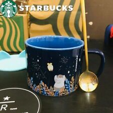 2021 NEW Starbucks Christmas Mugs Rabbit Blue Coffee Cup W/Coaster Spoon Gifts picture