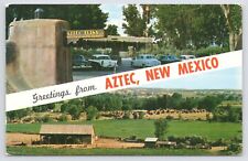 Aztec New Mexico~Aztec Ruins & Museum Parking~National Monument~c1950s Postcard picture