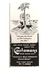1963 The Castaways Resort Motel Miami Beach Fla PRINT AD 5.5