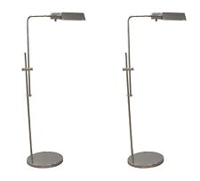 Nessen Pair of Adjustable Chrome Floor Reading Lamps Vintage Mid Century Modern picture