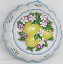 Vintage 1986 Franklin Mint Le Cordon Bleu Decorative Ceramic Mold Lemons picture