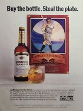 Windsor Canadian Whisky Legends Of Baseball Vintage Print Ad 1989 **See Descr** picture