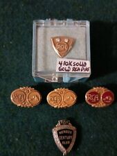 5 Vintage RCA Record Company Pins 10k Solid Gold & 1 Silver, MUSIC HISTORY picture