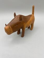 Hand Carved Wood Wild Boar Figurine picture