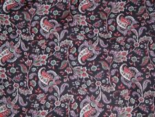Vtg 80s Small Crewel Paisley Craft Doll Clothes Quilt Sew Fabric 36x43 BTY ff453 picture