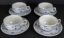 4 Vintage Furnivals Limited Blue Denmark Cups and Saucers England picture
