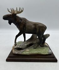 Homco Masterpiece Porcelain Timberland Moose 1995 Figurine Decor With Base picture