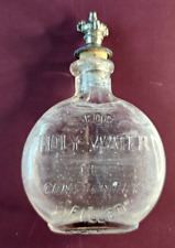 Vintage Holy Water Glass Bottle Crown/Cork Stopper 4.5