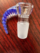 14mm Horn Bowl - VERY high quality thick glass built-in screen - blue picture
